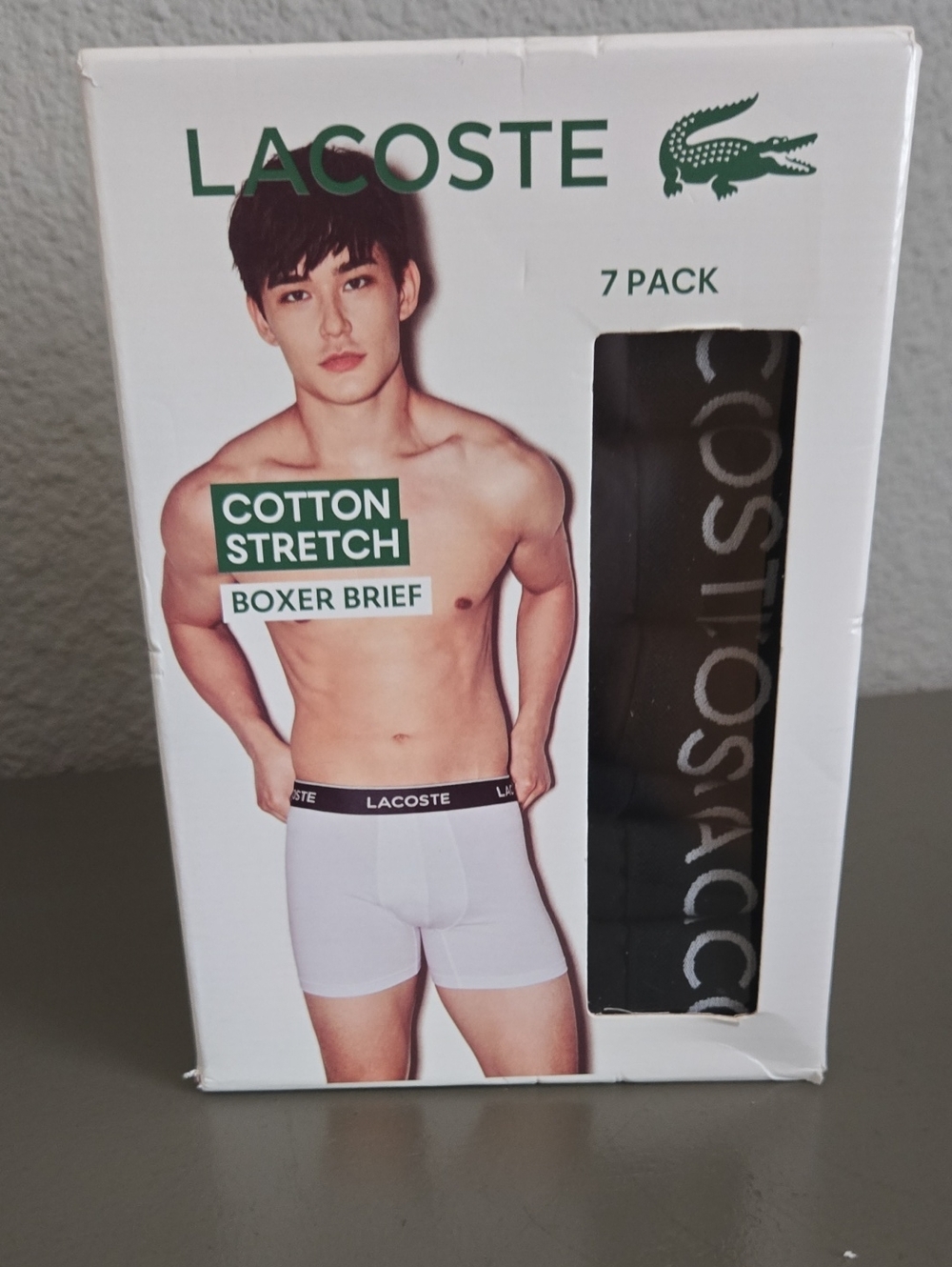 Lacoste Black Cotton Stretch Boxer Briefs - 7 Pack
